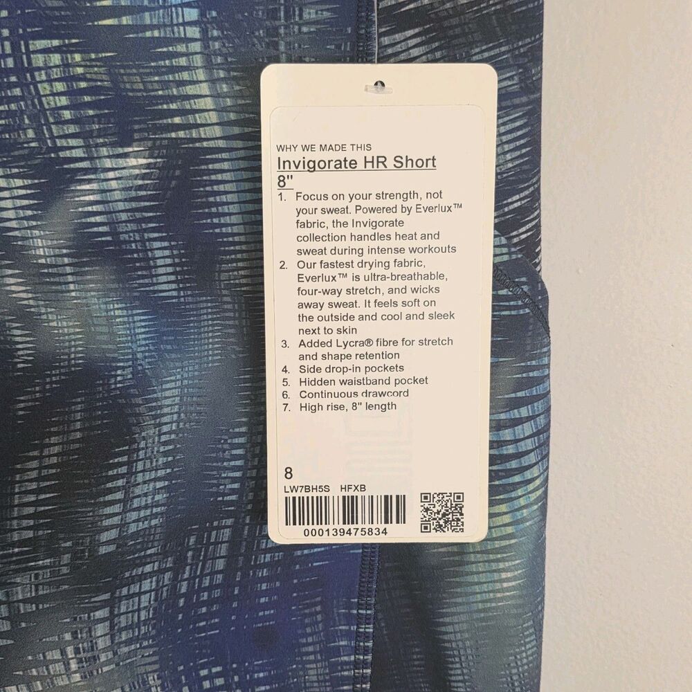 NWT Lululemon Invigorate High Rise Bike Short 8" Shapeshifter Flux Blue Multi - Picture 5 of 7